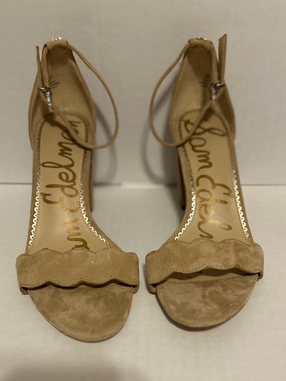 Sam Edelman Odila Nude Suede Block Heels